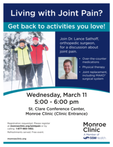 Living with Joint Pain @ St. Clare Conference Center, Monroe Clinic