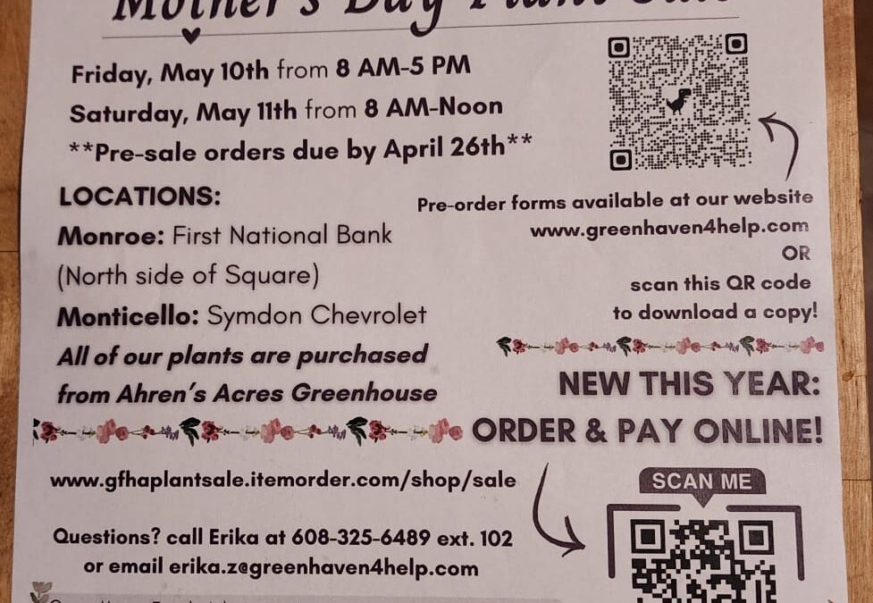Green Haven’s Mother’s Day Plant Sale