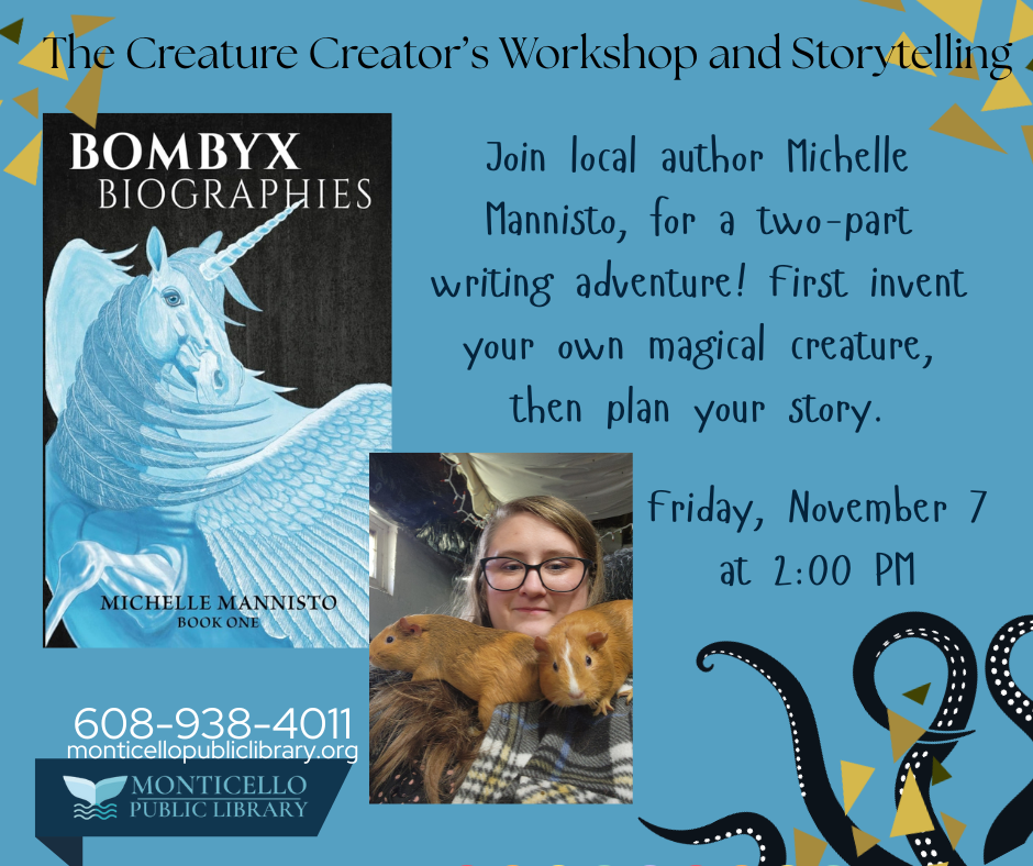 The Creators Workshop & Storytelling @ Monticello Library | Monticello | Wisconsin | United States
