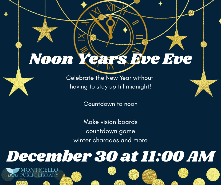 Noon Years Eve @ Monticello Library | Monticello | Wisconsin | United States
