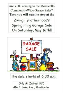 Spring Fling Garage Sale - Zwingli Brotherhood @ Zwinmgli Church | Monticello | Wisconsin | United States
