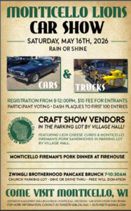 Monticello Lions Car Show @ Monticello | Monticello | Wisconsin | United States
