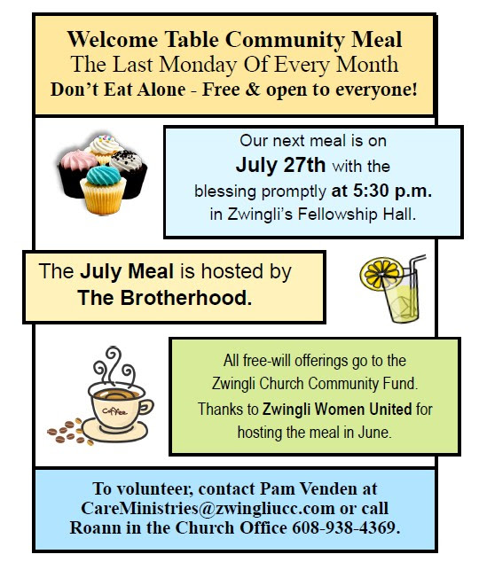 Welcome Table Community Meal @ Zwingli United Church-Christ