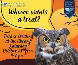 Library Trick or Treating! @ Monticello Library | Monticello | Wisconsin | United States