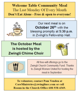 Community Meal @ Zwingli Church | Monticello | Wisconsin | United States