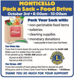 Lions Club Pack A Sack Food Drive